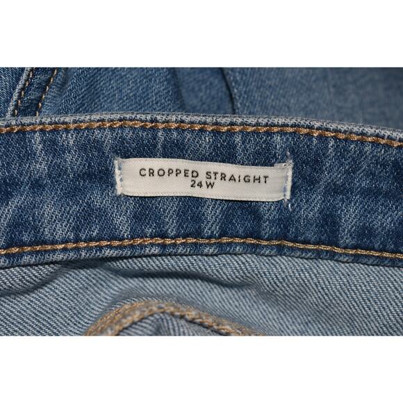WONDERLY NEW $60 Plus Size Cropped Straight Distressed Stretch Denim Jean 24W‎ - Picture 4 of 4